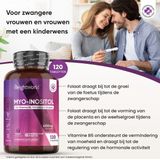 Inositol Tabletten - 4000 mg Myo-Inositol - 200 mcg Folaat - 120 Stuks