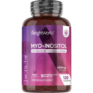 Inositol Tabletten - 4000 mg Myo-Inositol - 200 mcg Folaat - 120 Stuks