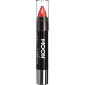 Moon Glow - Neon UV Glitter Face Paint Stick/Body Crayon make-up voor gezicht en lichaam - rood - gloeit helder onder UV-verlichting
