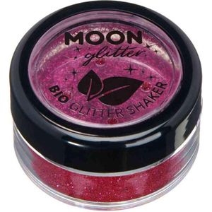 Moon Glitter Biologisch afbreekbare Eco Glitter Shakers - 100% Cosmetic Bio Glitter voor gezicht, lichaam, nagels, haar en lippen - 5 g - donkerroze