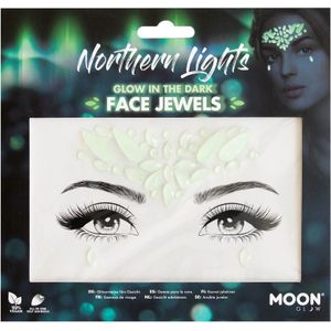 Moon Creations Gezicht Diamanten Sticker Moon Glow - Northern Lights - Glow In The Dark Wit