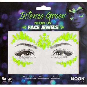 Moon Creations Gezicht Diamanten Sticker Moon Glow - Intense Green - Neon UV Groen