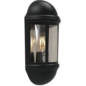 4lite Buitenlamp Halve Muur Lantaarn IP65 Zwart - E27 Gloeilamp Vereist - 4L2/3410 Tuin Oprit