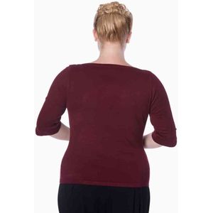 Banned Retro - Addicted Sweater - Bordeauxrood - 50s