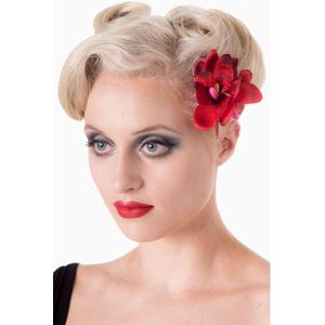 Blossom haarclip accessoire bloem rood - One Size - Dancing Days