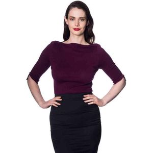 Banned Retro - Addicted Sweater - Aubergine - 50s