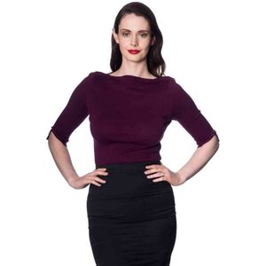 Banned Retro - Addicted Sweater - Aubergine - 50s