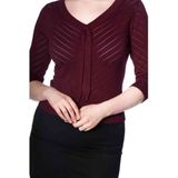 Banned Retro - Charlie Chevron Top - Bordeauxrood - 50s Stijl