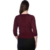 Banned Retro - Charlie Chevron Top - Bordeauxrood - 50s Stijl