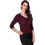 Banned Retro - Charlie Chevron Top - Bordeauxrood - 50s Stijl
