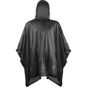 Eenvoudige zwarte kinder regenponcho