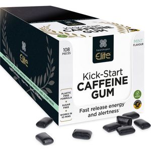 Healthspan Elite Kick-Start Caffeine Gum - NEW - 12 pakjes met 9 kauwgoms