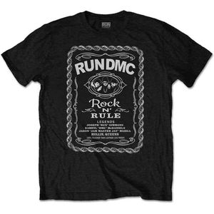 Run DMC - Rock N Rule Whiskey Label Heren T-shirt - M - Zwart