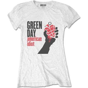 Green Day - American Idiot Dames T-shirt - S - Wit