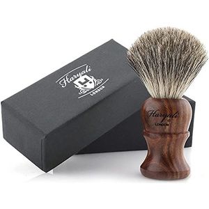 Puur zwart dashaar voor heren ontharingsborstel met puur roze houten handvat