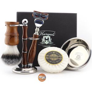 Compleet Shaving Set In Hout & Metaal. Cadeau voor Hem (Wooden Shaving Set)