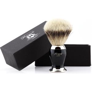 Super Zilver Tip Fijn Scheerkwast (Shaving Borstel) In Zwart & Metaal Kleur Handvat, cadeau voor heren (Shaving Brush)