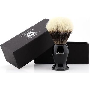 Scheerkwast (scheerkwast) in zwart handvat, cadeau voor hem, voor mannen scheren thuis en in de salon
