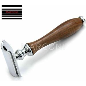 DE Veiligheid -Dubbele Rand Shaving Scheermes Met Rozenhout Handvat | Hand. Gemaakt in Engeland (Wooden Safety Razor)