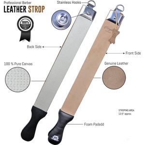 Haryali London Leer verscherping Strop voor Recht Scheermes (Leather Strop for Razor)