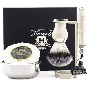 Premium scheerset met scheerset, scheerkom, standaard en scheerkwasten set voor mannen klassiek scheren (Shaving Set)