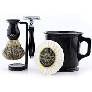 Scheerset voor mannen, Old School complete scheerset met borstelmok THE Razor and Soap Gift Set (scheerset)