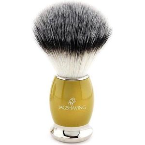 Klassieke handgemaakte gele kleur mannen synthetische zilveren punt originele scheerkwast baard en snor nat schoon scheren