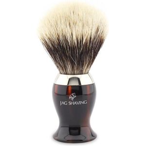 Rode wijnkleurige harshandgreep Handgemaakte herenscheerkwast voor nat, schoon scheren thuis en in de salon (scheerkwast)