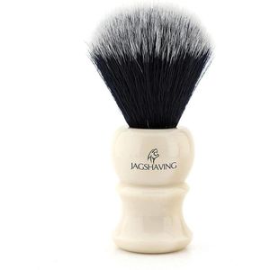 Synthetische scheerkwast voor herenverzorging met gebroken wit handvat - Cadeau voor mannen (scheerkwast met lange steel)