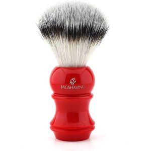 Synthetisch origineel scheerkwast rood hars omgaan extra Zacht en veganistisch (Shaving Brush)