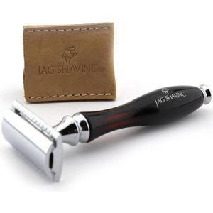 Handgemaakt dubbele Kante veiligheidsscheermes voor perfecte schoon scheren scheermes met leer zakje perfecte Cadeau voor heren (Safety Razor)