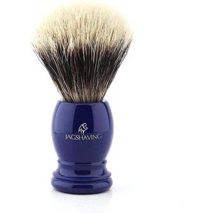 Scheerkwast voor heren met een handvat van blauw hars gemaakt in Londen, het beste voor mannen scheren thuis en in de salon (scheerkwast)