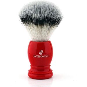 Scheerkwast voor heren, synthetische haren, set in rode harshandgreep, perfect cadeau voor elke professionele herenkapper, het beste voor scheren thuis en in de salon