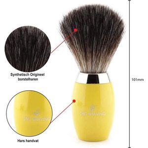 Scheerkwast voor heren met geel handvat, baard en snor en perfecte scheerbeurt, perfect cadeau voor mannen