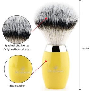 Klassiek geel supersynthetisch Scheerkwast voor mannen voor baard en snor Nat schoon scheren Perfect cadeau