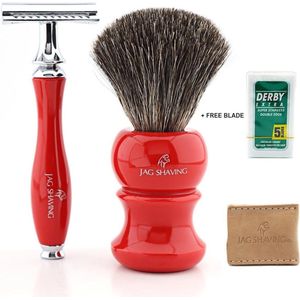 Professionele scheerset, + etui – dubbelzijdig scheermes Veiligheidsscheerset Superscheerkwast (scheerset)