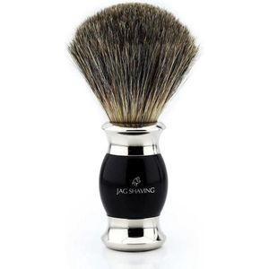 Superscheerkwast met handvat van zwarte hars Geeft u het beste gladde schuim en perfecte scheerbeurt (scheerkwast voor mannen)