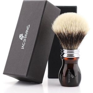 Klassieke scheerkwast met zilveren punt en hoogwaardige harshandgreep, het beste voor een gladdere scheerbeurt (scheerkwast)