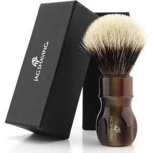 Silvertip-scheerkwast met bruin harshandvat in luxe kwaliteit, het beste voor professioneel en zelfgemaakt scheren (scheerkwast)