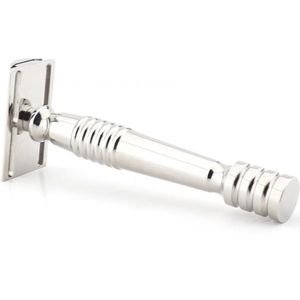 Hoge kwaliteit Klassiek Roestvrij Staal Dubbele Rand Scheer Scheermes met Lang Handvat (DE Safety Razor)