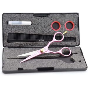 Pink 5,5 ""professionele kapper Kappersschaar Kappersschaar met verstelbare schroef komt in mooie presentatiekoffer (Pink Hair Scissor)
