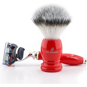 Rood Scheren kit met 5 rand scheermes en synthetisch Haar borstel het beste In kwaliteit (Shaving Brush with Safety Razor)