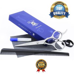 6 Duim Professionele Kappersschaar Kapper Schaar voor het knippen van Haar Zwarte RVS Coating Schaar