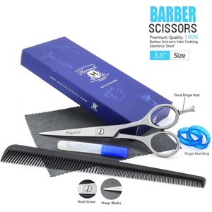 Kappersschaar 5,5 Inch RVS Ergonomisch ontwerp Haar Knipschaar GRATIS Kam Kapper schaar voor dik haar