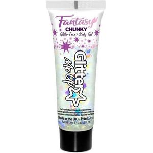 Paintglow Fantasy Chunky Glitter - Gezicht & body gel - Festival glitters - Face jewels - Make up - Transparant - 12ml