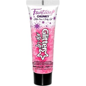 Paintglow Fantasy Chunky Glitter - Gezicht & body gel - Festival glitters - Face jewels - Make up - Flamingo Fiesta roze - 12ml