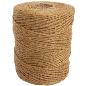ANSIO Biologisch afbreekbaar jute koord, 101 m, 3-laags en 2 mm dik jute touw voor decoratie, tuin, bloemisterij, knutselen, groeperen, knutselen en verpakken, bruin (1 stuk)