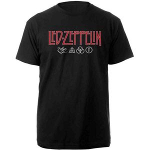 Led Zeppelin - Logo Symbols Heren T-shirt - Zwart