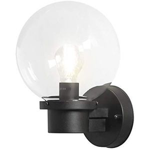 Konstsmide Nemi 7322-750 wandlamp B: 20 cm D: 21,5 cm H: 29 cm / 1x60W / IP44 / kunststof/zwart/met schemeringssensor