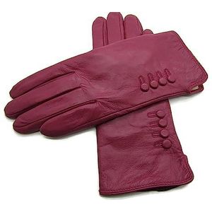 Womens echt zacht lederen handschoenen volledig gevoerd cadeau boxed, Magenta Roze, L/19 cm